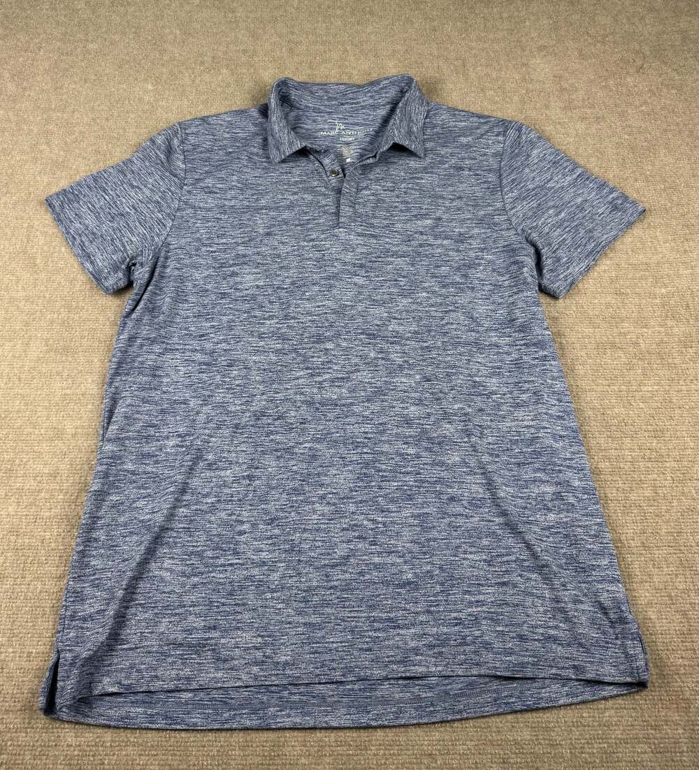 Marc Anthony Luxury Blue Heathered Performance Polo Shirt